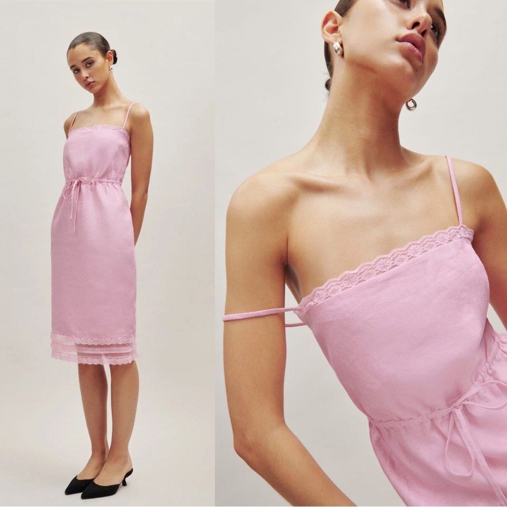 Reformation Neena Linen Babygirl Dress